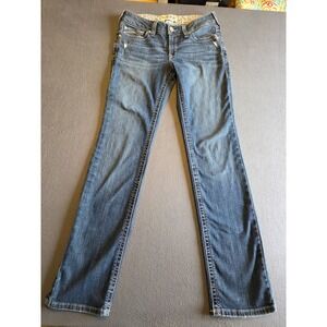 Ariat REAL Denim Jeans Womens 29L Blue Good Straight Leg Medium Wash Low Rise